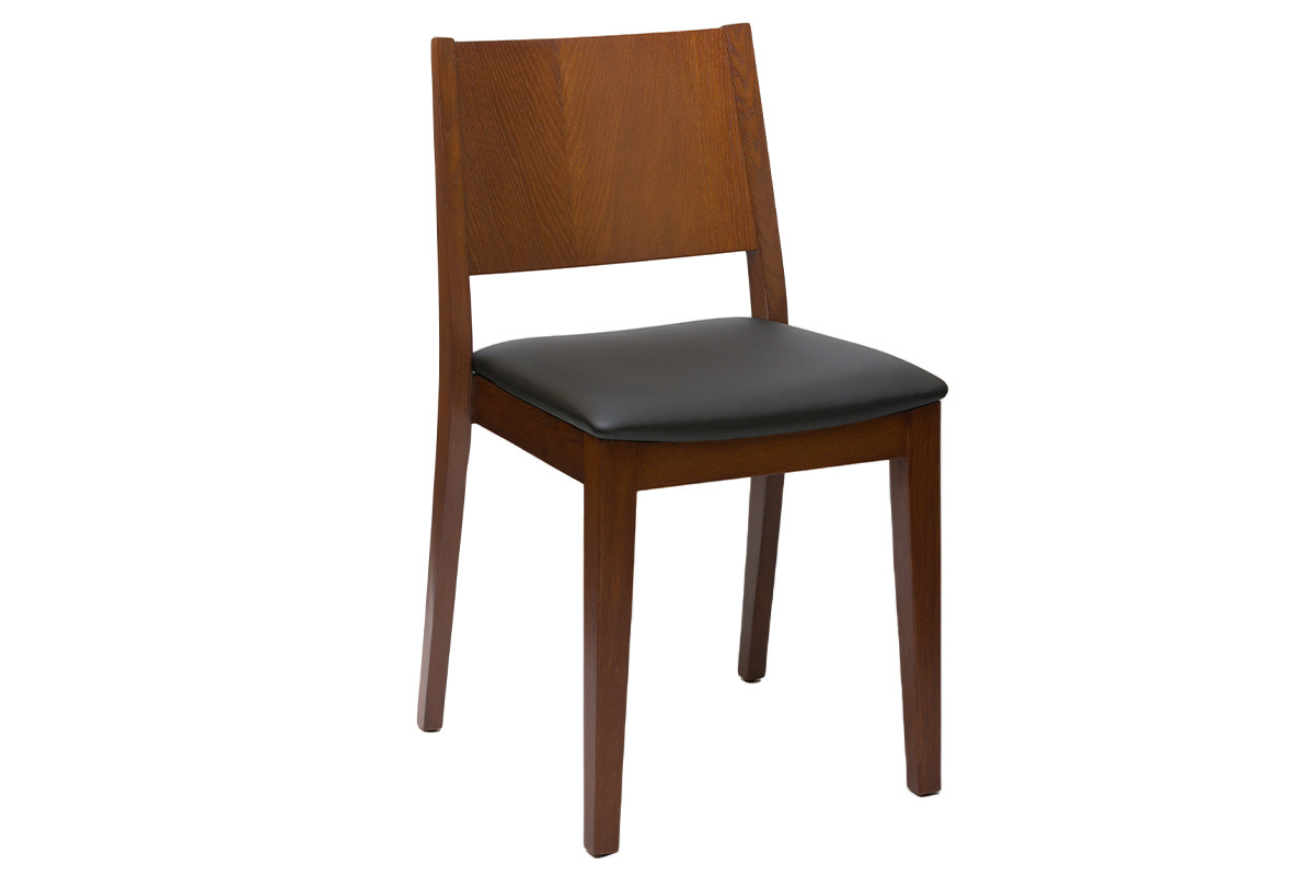 Set de 2 sillas de nogal con asiento negro MELVIL