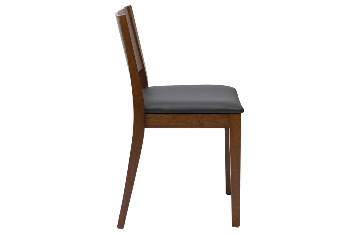 Set de 2 sillas de nogal con asiento negro MELVIL