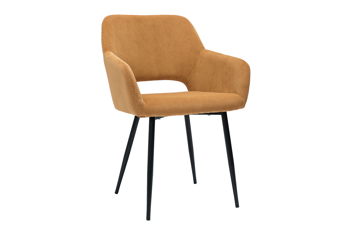 Set de 2sillas de pana amarillo curry LAURETTE