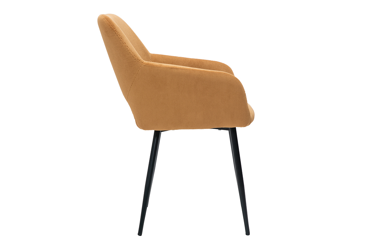 Set de 2sillas de pana amarillo curry LAURETTE