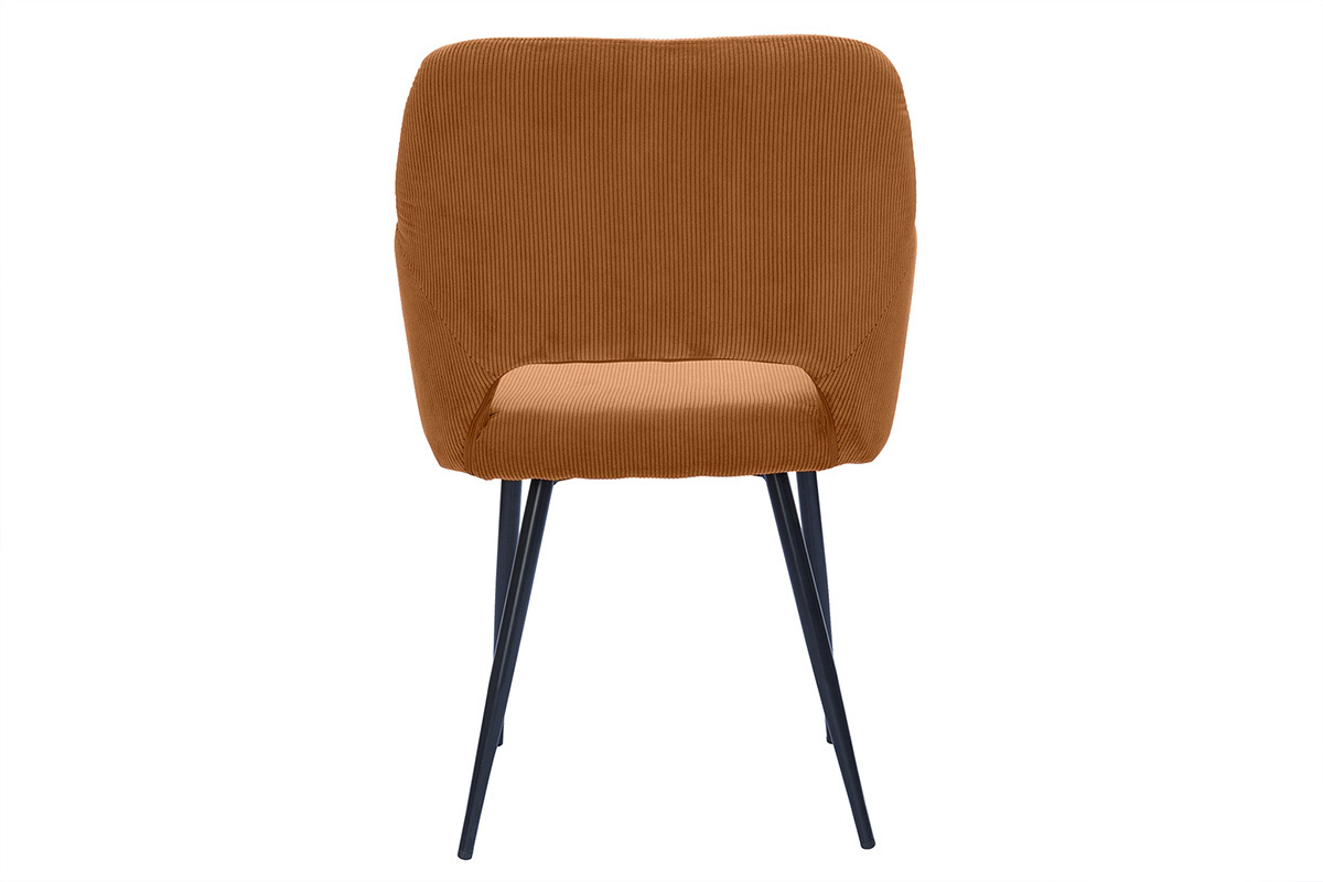 Set de 2 sillas de pana terracota y metal negro LAURETTE
