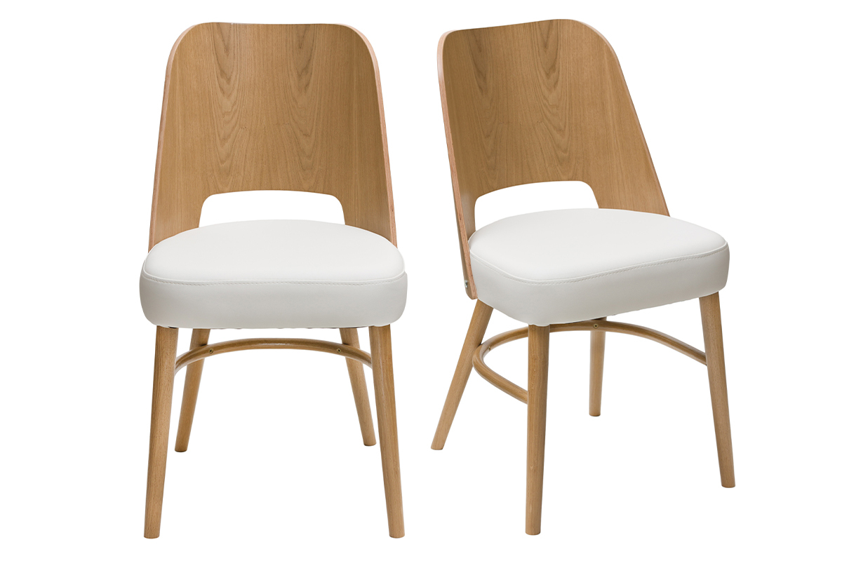 Set de 2 sillas de roble y blanco EDITO
