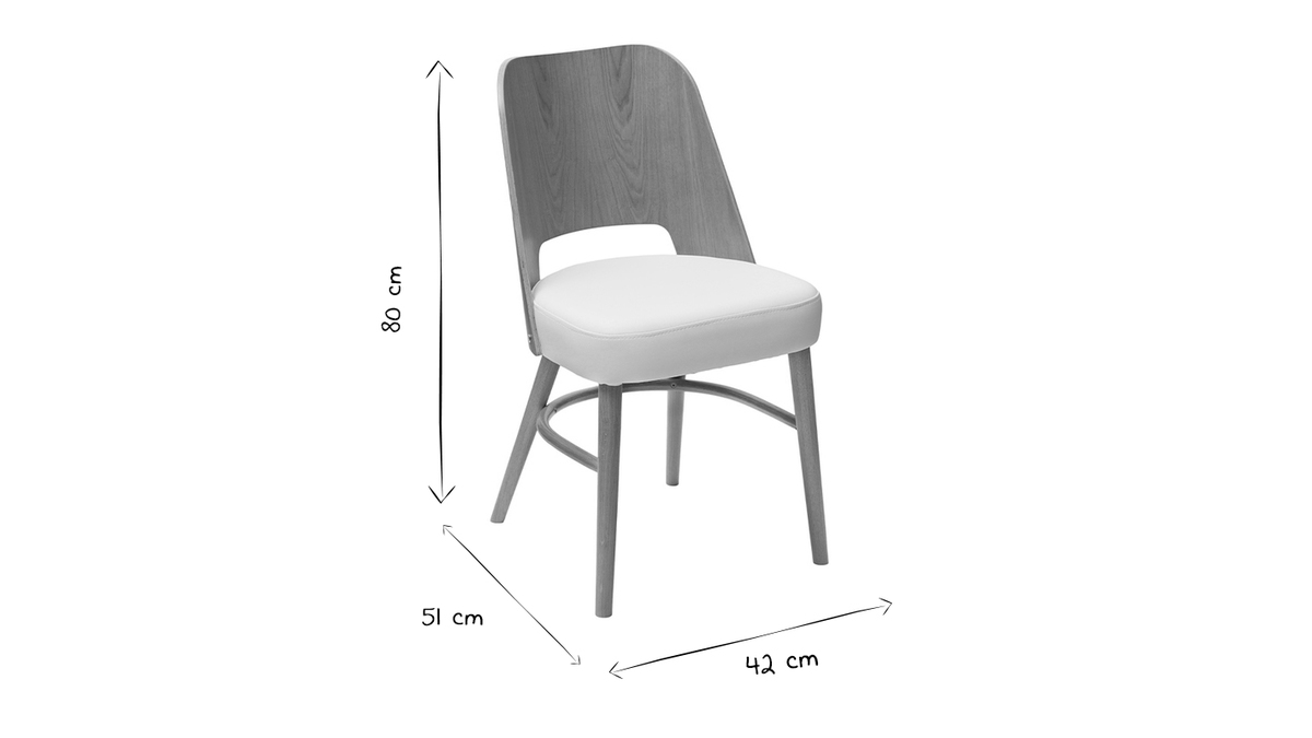 Set de 2 sillas de roble y blanco EDITO