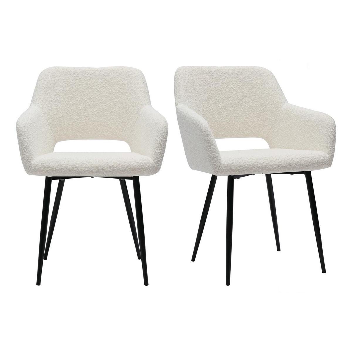 Set de 2 sillas de tejido efecto borreguillo LAURETTE