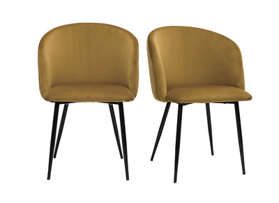 Set de 2 sillas de terciopelo bronce VANITY