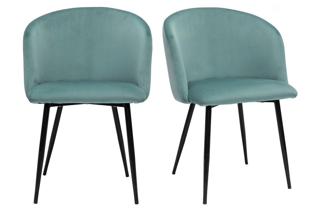 Set de 2sillas de terciopelo celadn VANITY