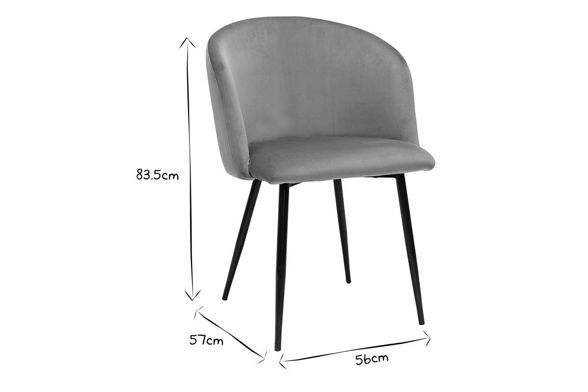Set de 2sillas de terciopelo celadn VANITY