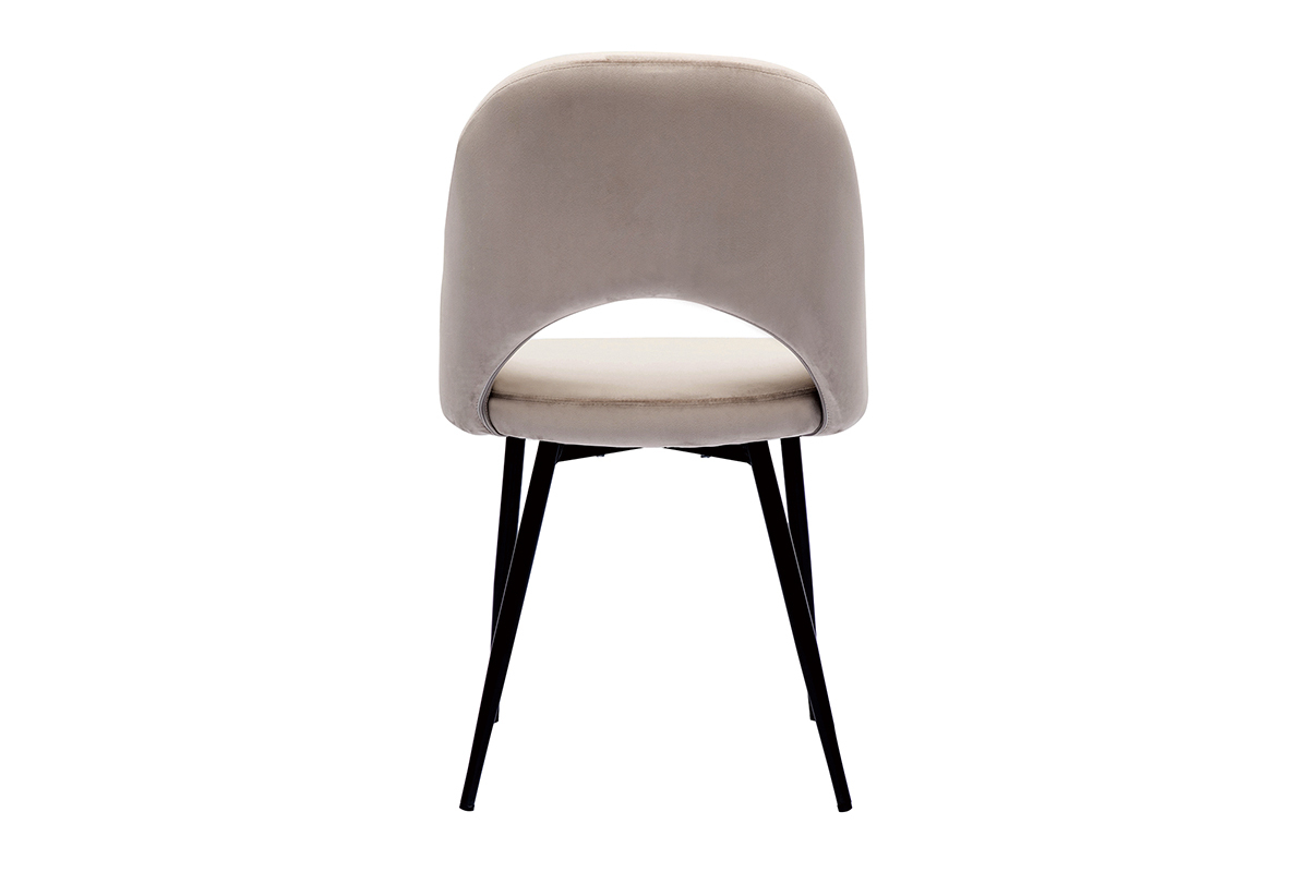 Set de 2 sillas de terciopelo color topo con patas de metal COSETTE