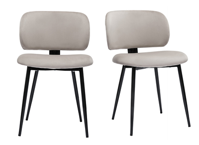 Set de 2 sillas de terciopelo color topo y metal negro ATRIUM