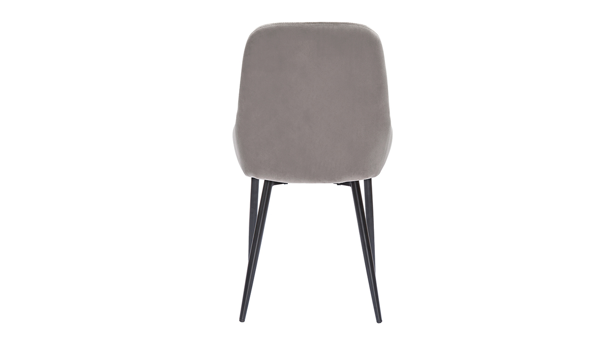 Set de 2 sillas de terciopelo color topo y metal negro HOLO