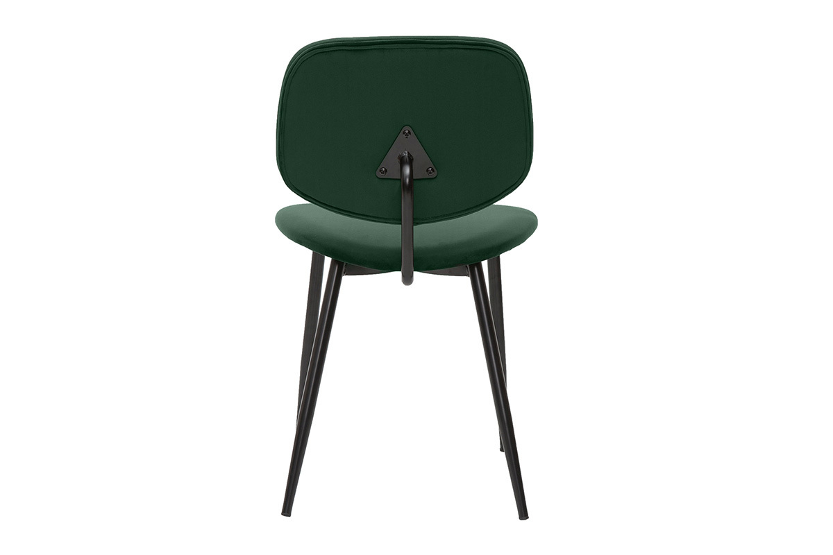 Set de 2sillas de terciopelo verde y metal negro TOBIAS