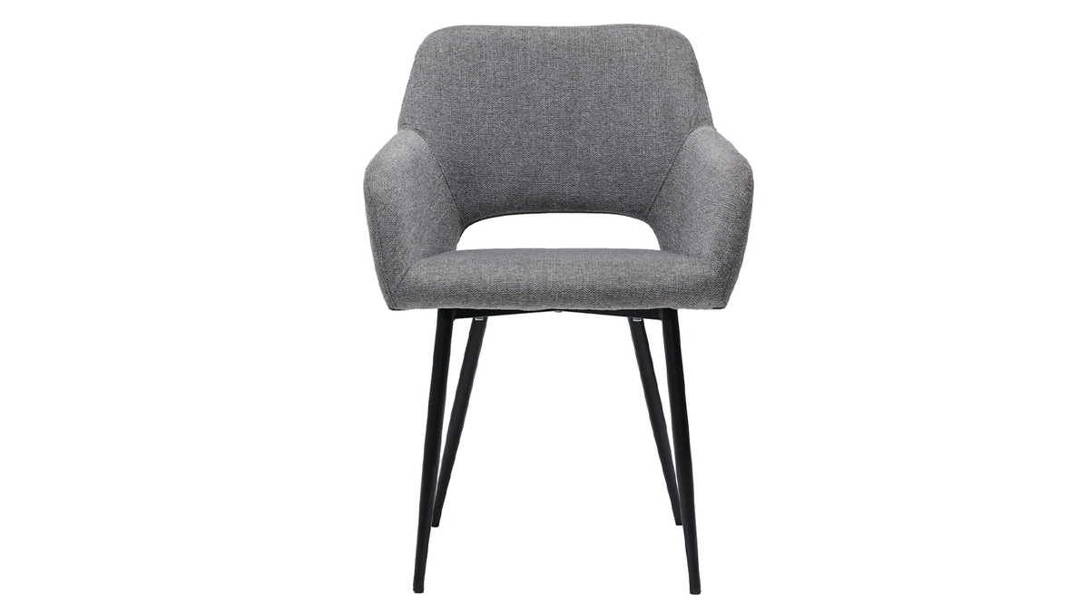 Set de 2 sillas efecto aterciopelado texturizado gris LAURETTE