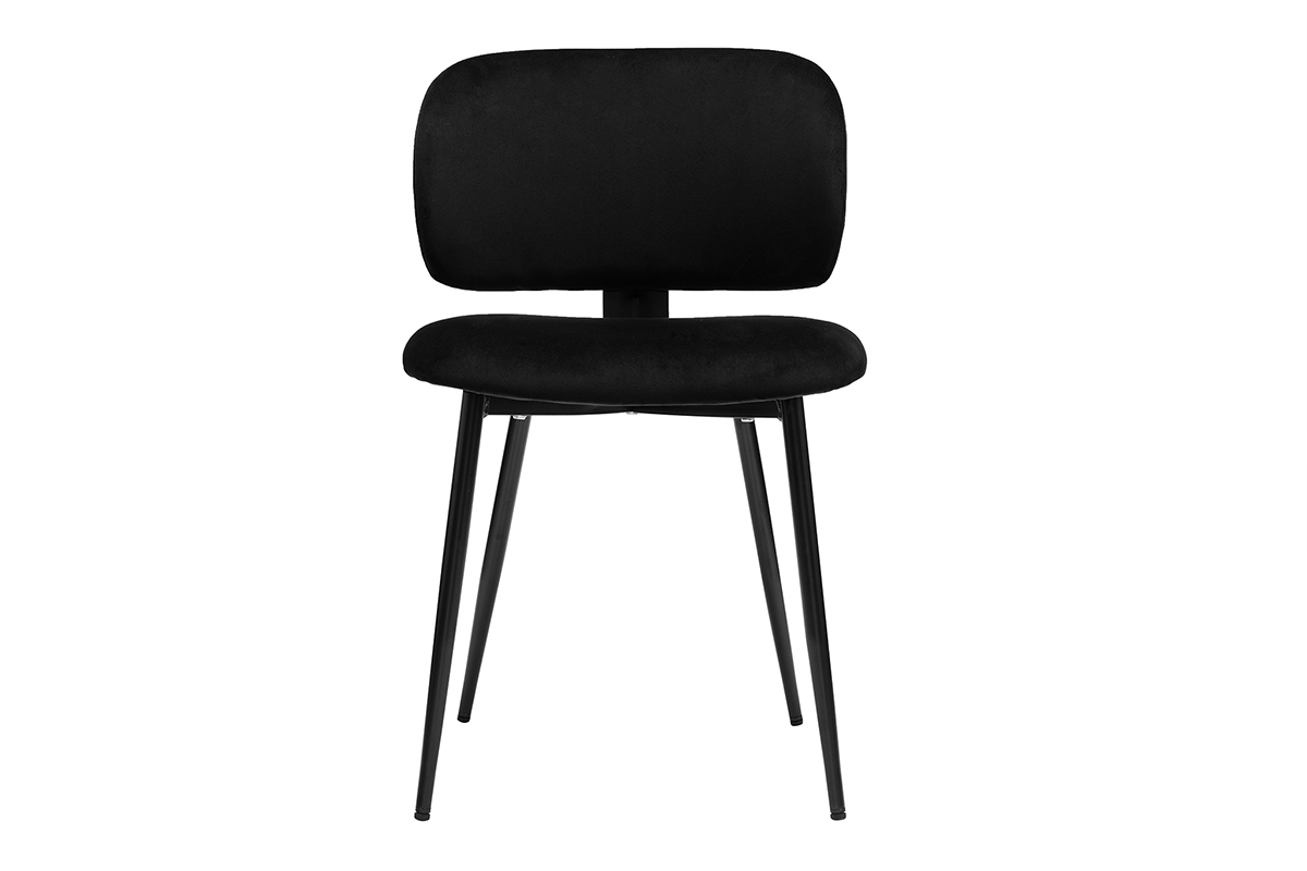 Set de 2 sillas negras de terciopelo y metal ATRIUM