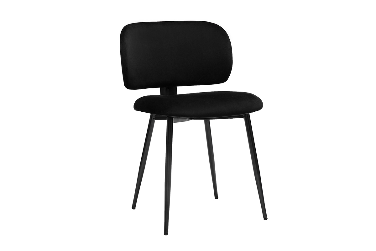 Set de 2 sillas negras de terciopelo y metal ATRIUM