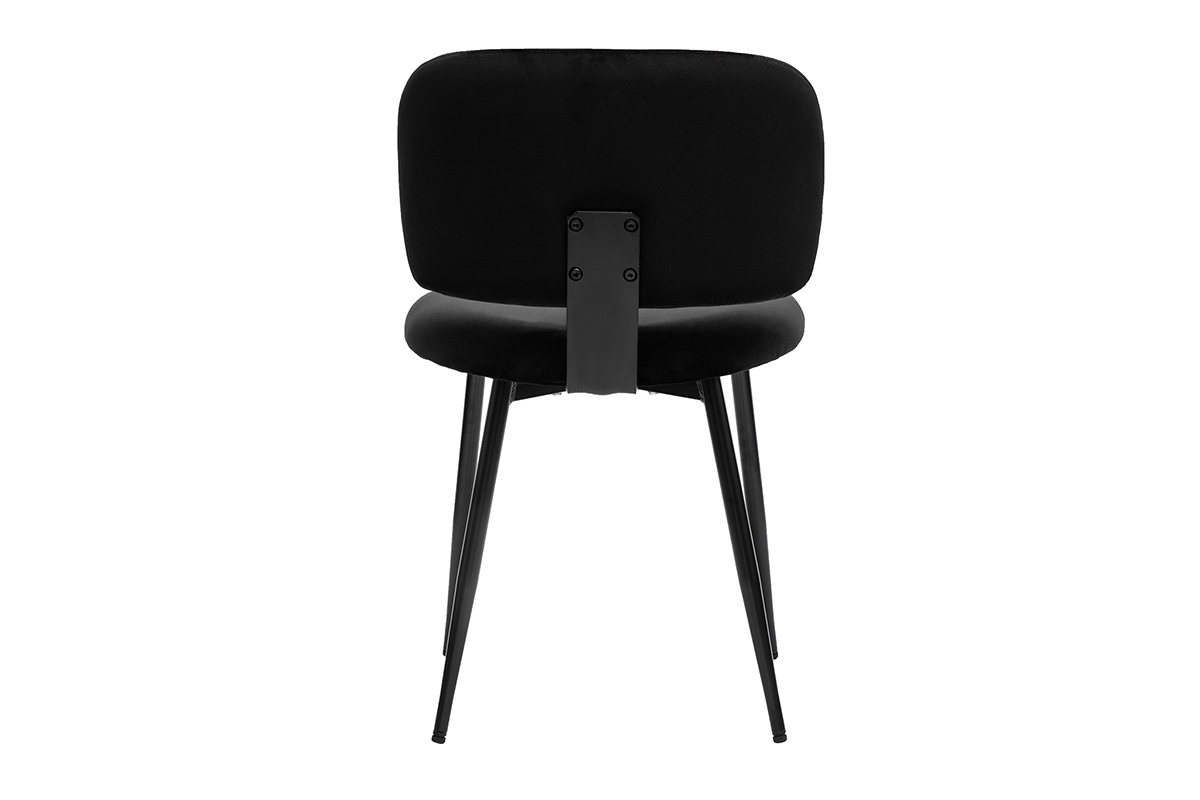 Set de 2 sillas negras de terciopelo y metal ATRIUM