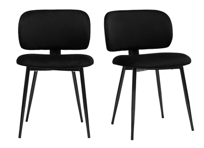 Set de 2 sillas negras de terciopelo y metal ATRIUM