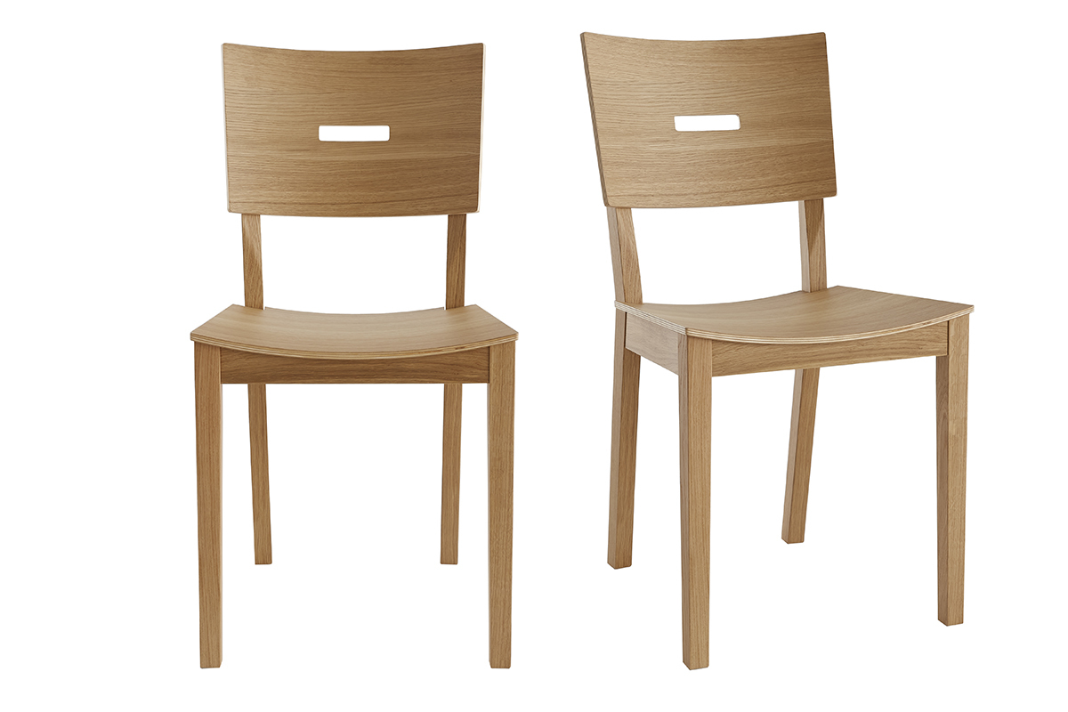 Set de 2sillas nrdicas de madera contrachapada y roble macizo ERA