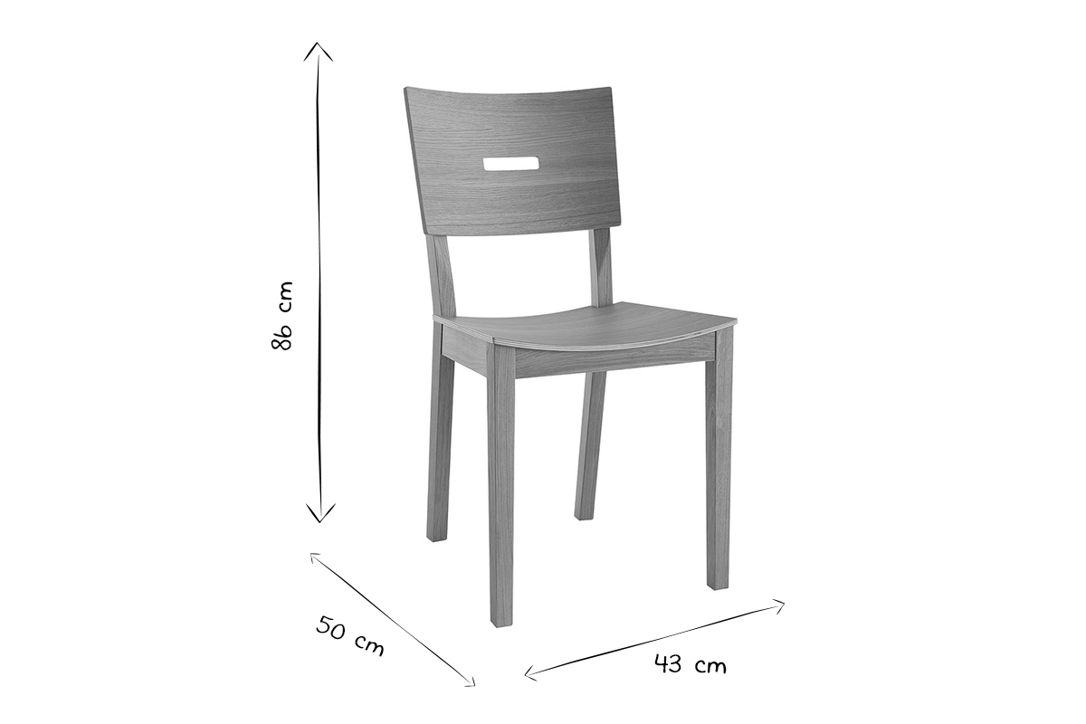 Set de 2sillas nrdicas de madera contrachapada y roble macizo ERA