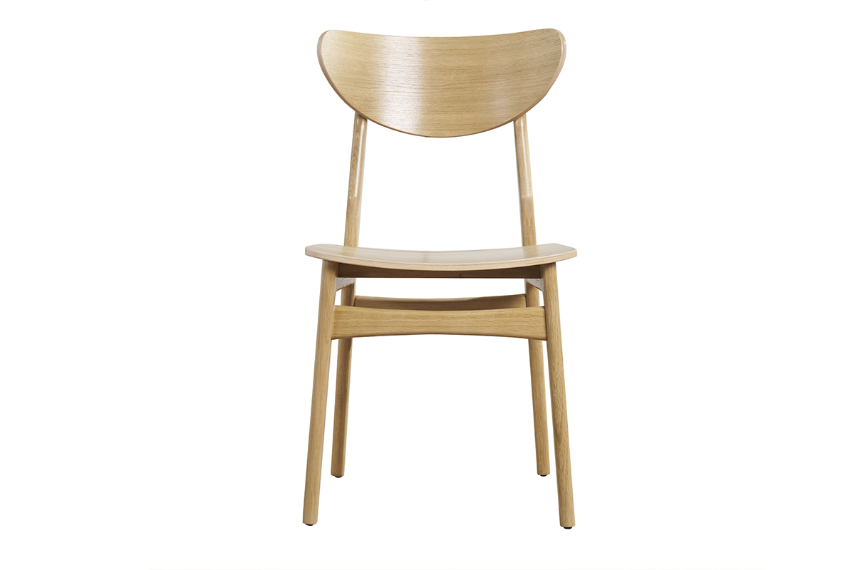 Set de 2 sillas nrdicas de madera de roble macizo clara MAYA