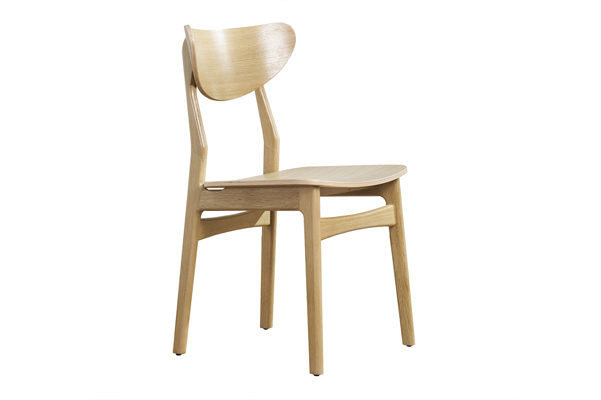 Set de 2 sillas nrdicas de madera de roble macizo clara MAYA