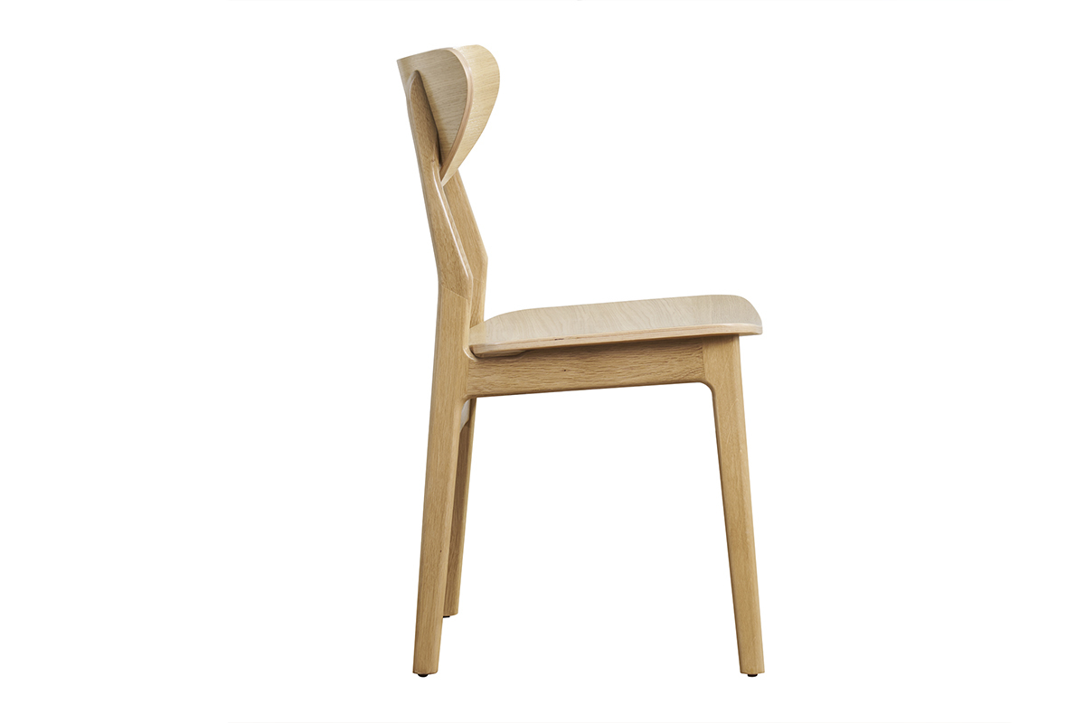 Set de 2 sillas nrdicas de madera de roble macizo clara MAYA