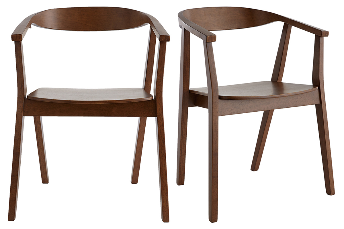 Set de 2sillas nrdicas de madera oscura BAHIA