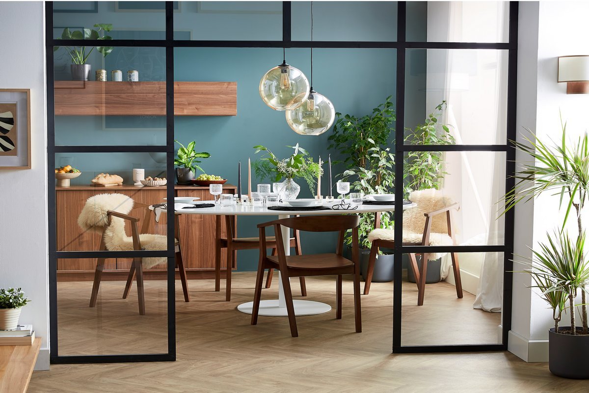 Set de 2sillas nrdicas de madera oscura BAHIA