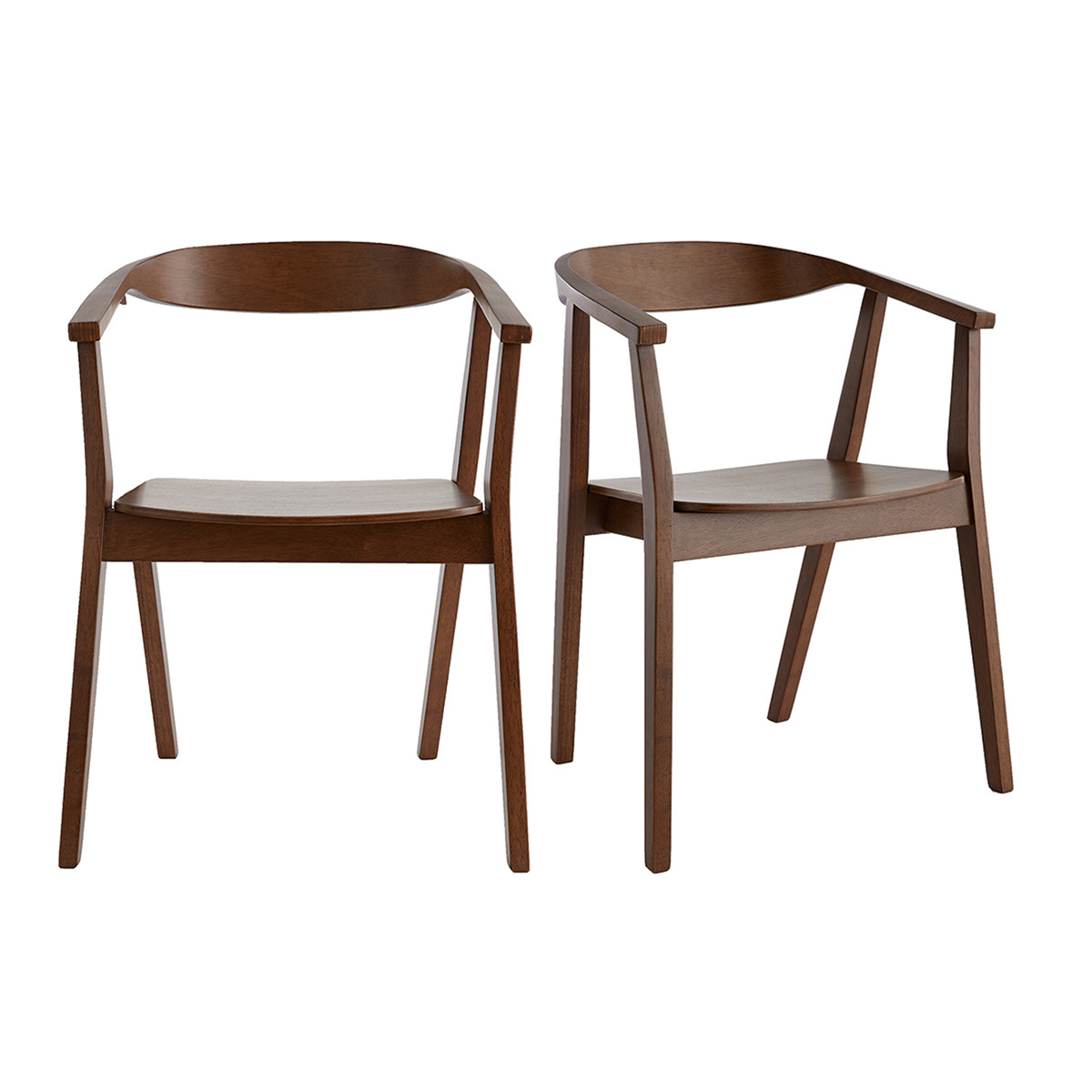 Set de 2 sillas nórdicas de madera oscura BAHIA