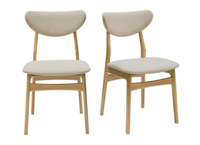 Set 2 sillas escandinavas con patas de acero beige