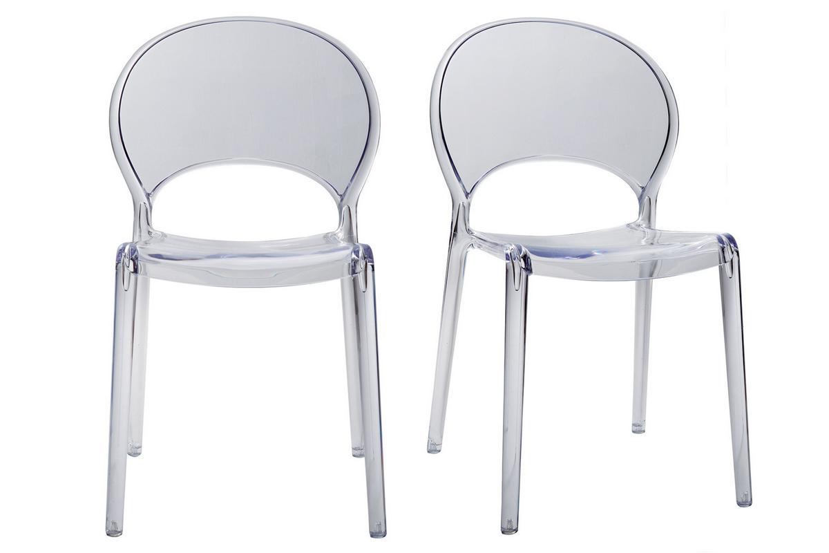 Set de 2sillas transparentes apilables para interior y exterior YOPAL