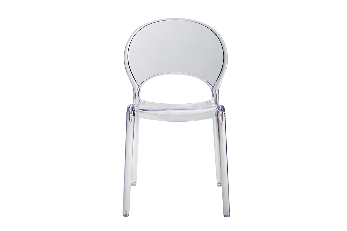 Set de 2sillas transparentes apilables para interior y exterior YOPAL