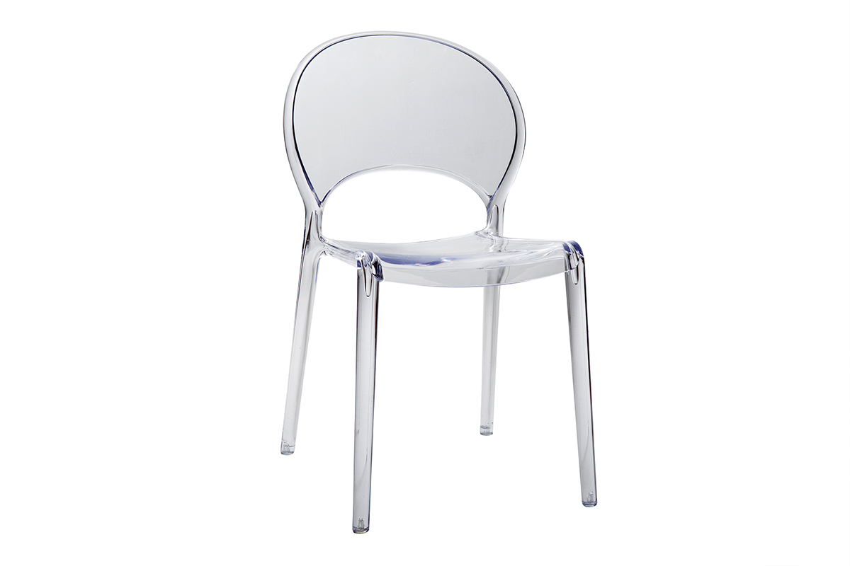 Set de 2sillas transparentes apilables para interior y exterior YOPAL