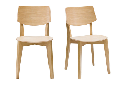 Set de 2 sillas vintage de madera clara AVEA