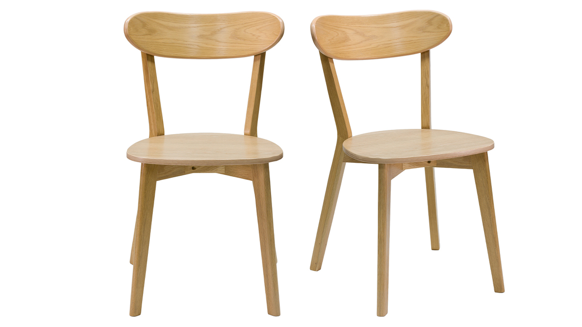 Set de 2 sillas vintage de madera de roble claro DOVE
