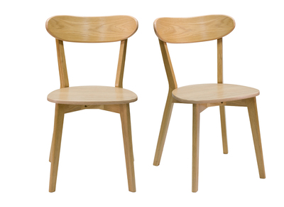 Set de 2 sillas vintage de madera de roble claro DOVE
