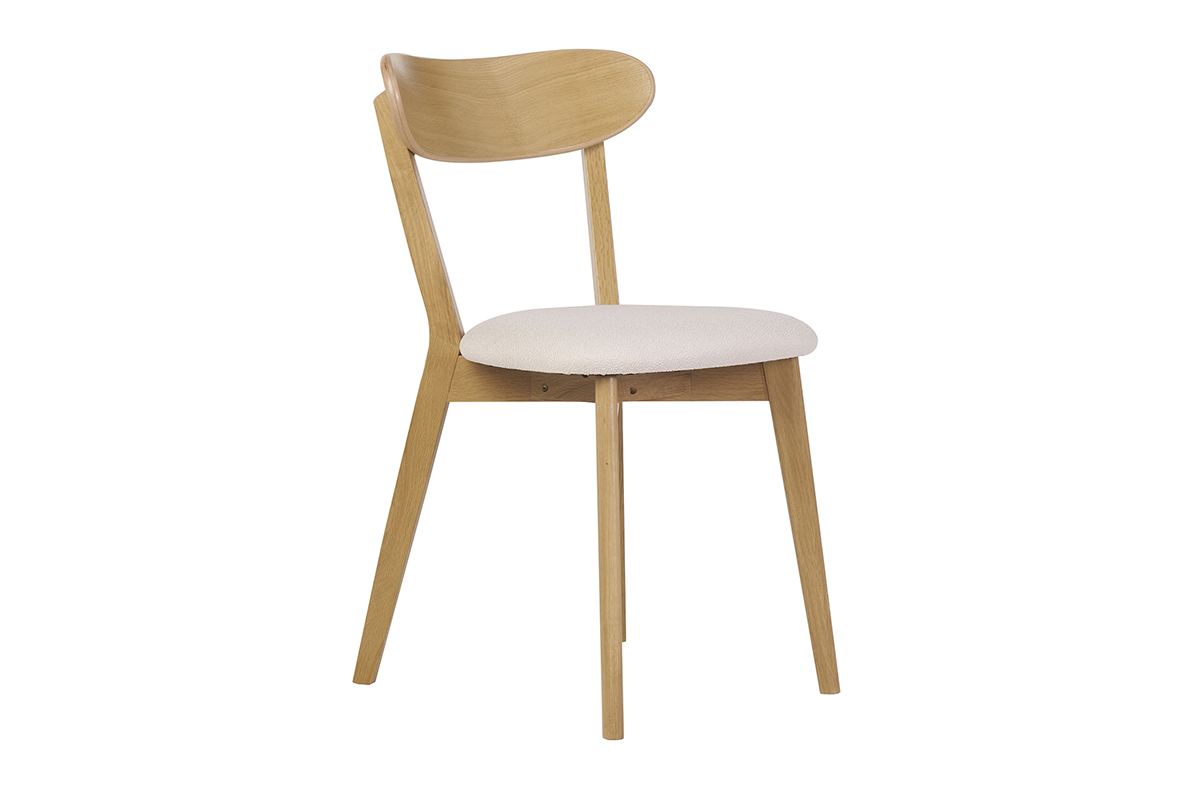 Set de 2 sillas vintage de madera de roble claro y borreguillo DOVE