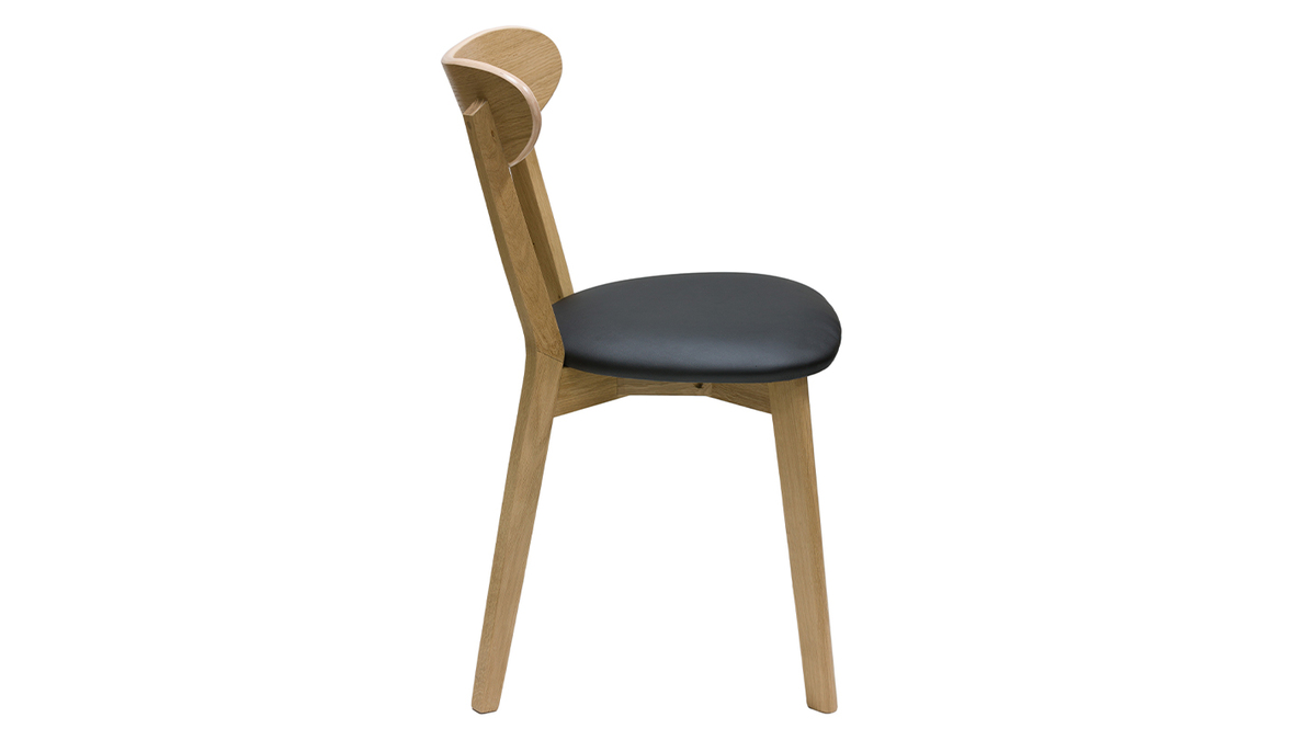 Set de 2 sillas vintage de madera de roble claro y negro DOVE