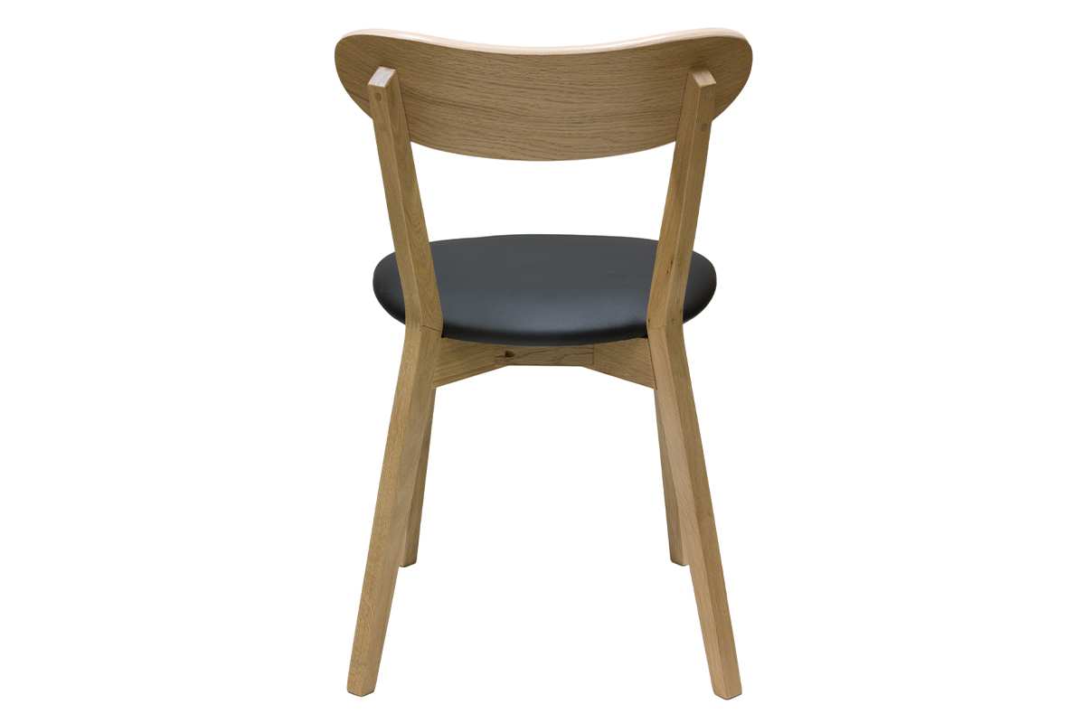 Set de 2 sillas vintage de madera de roble claro y negro DOVE