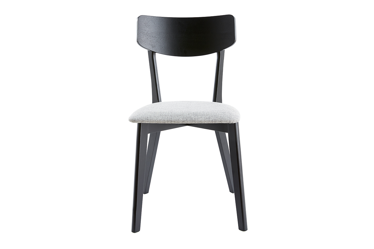 Set de 2sillas vintage de madera gris y negra THEMA