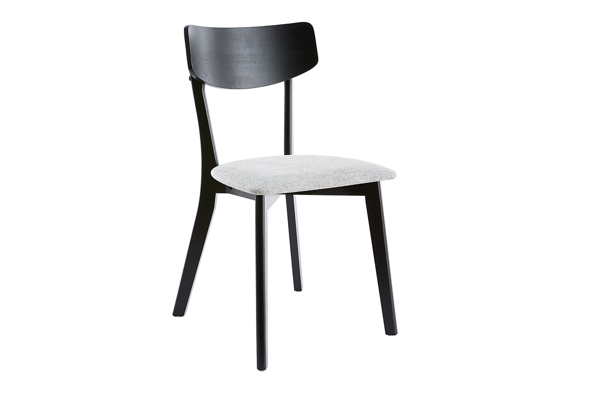 Set de 2sillas vintage de madera gris y negra THEMA
