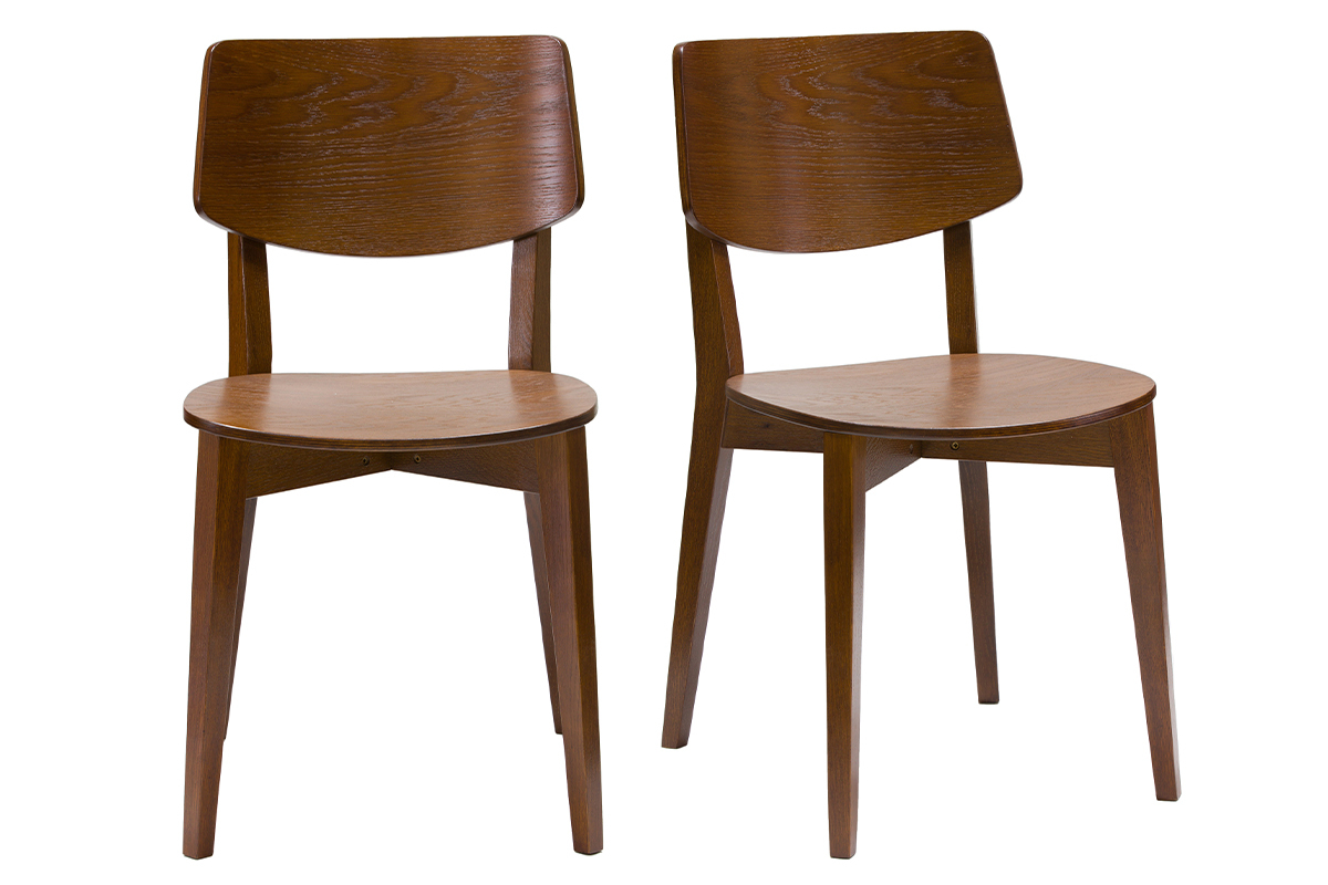 Set de 2sillas vintage de madera oscura AVEA