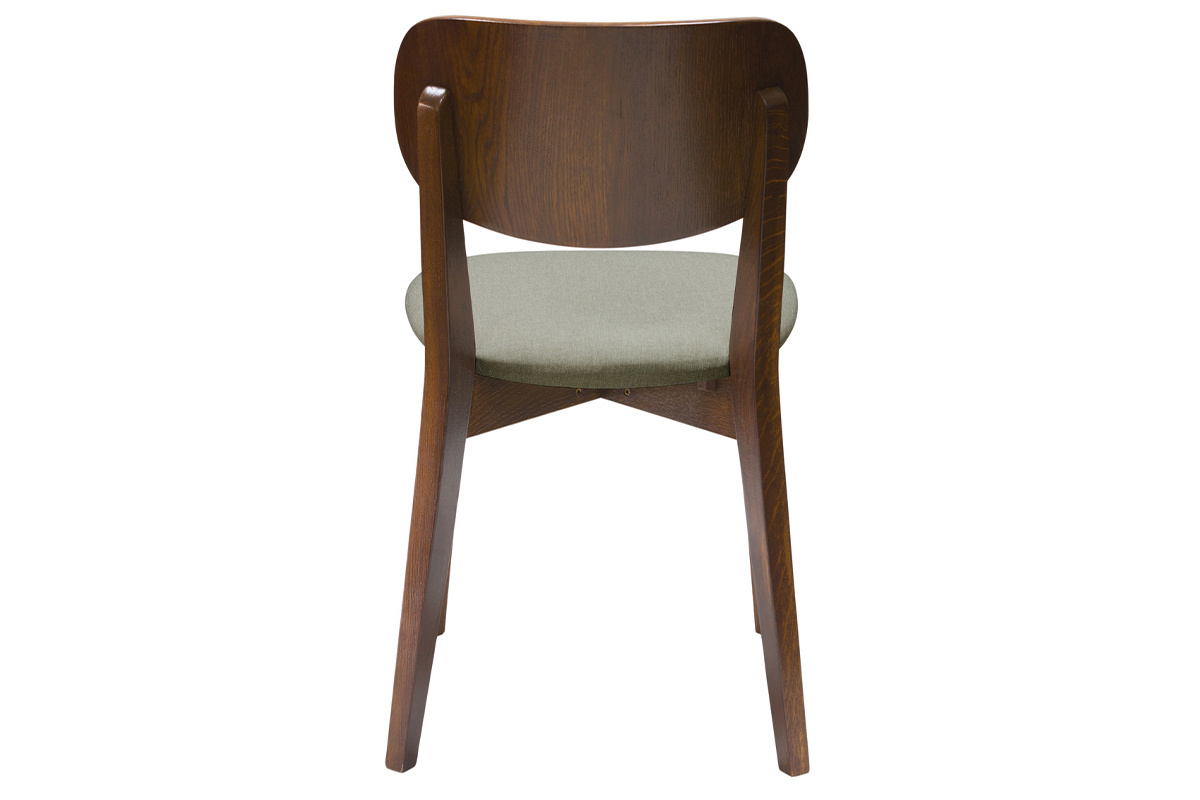 Set de 2 sillas vintage de nogal con asiento marrn glac LUCIA