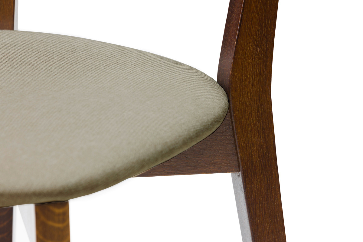 Set de 2 sillas vintage de nogal con asiento marrn glac LUCIA