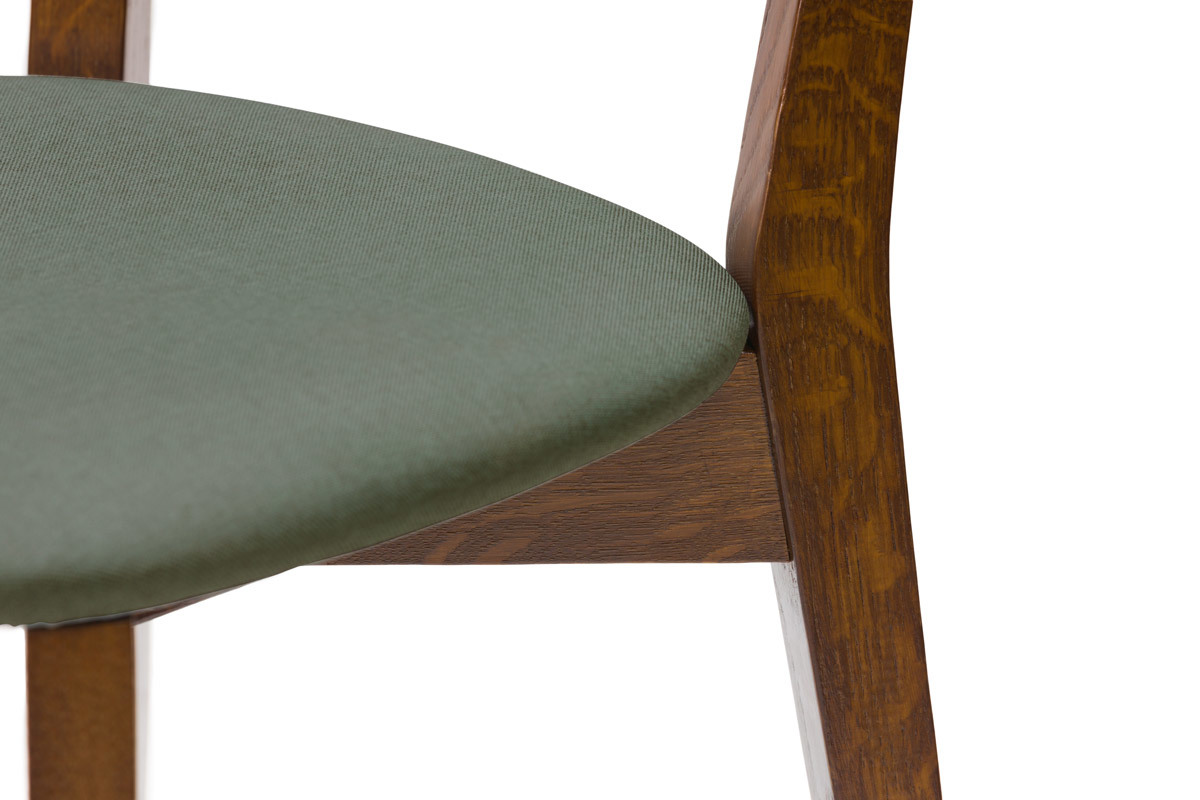 Set de 2 sillas vintage de nogal con asiento verde grisceo LUCIA
