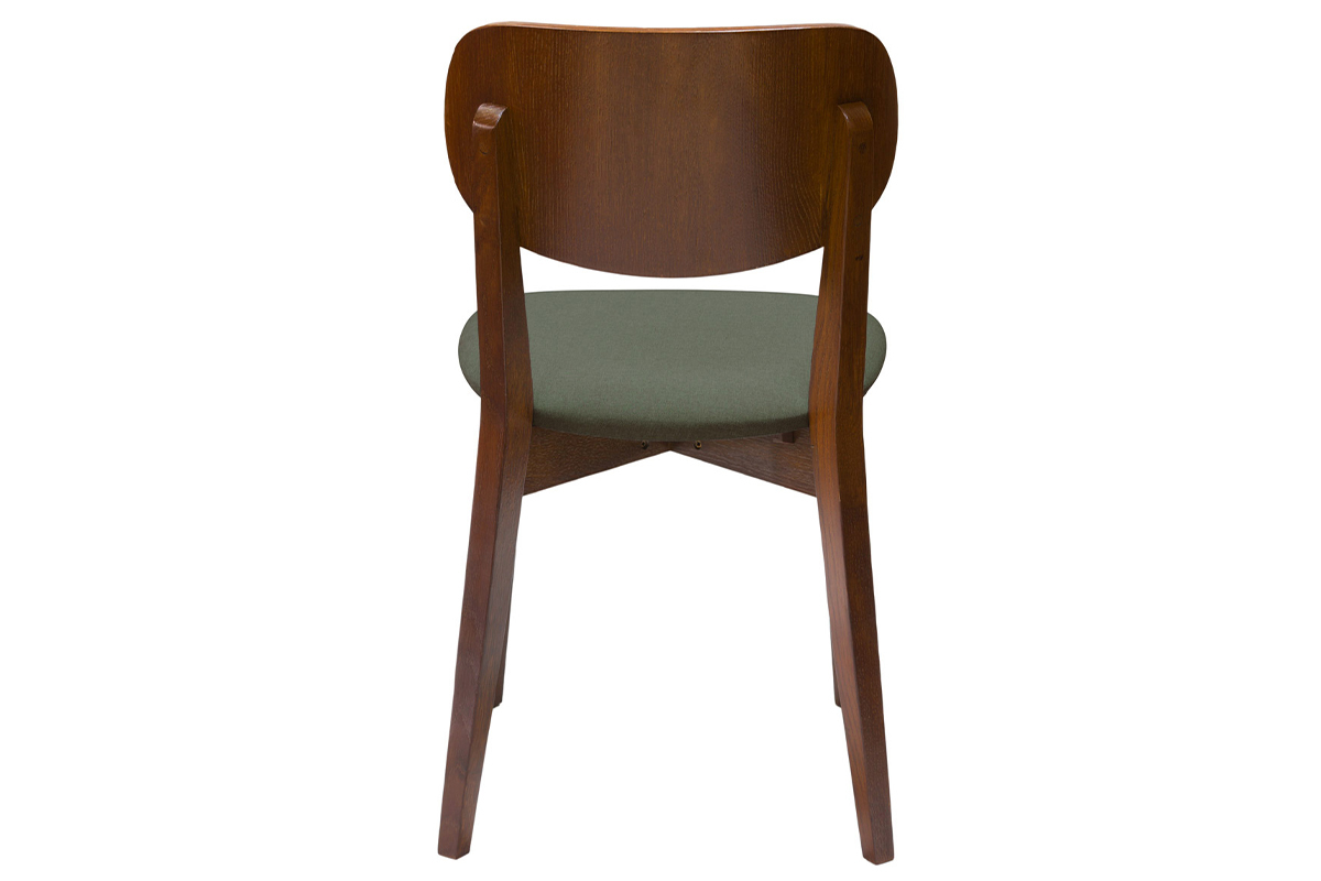 Set de 2 sillas vintage de nogal con asiento verde grisceo LUCIA