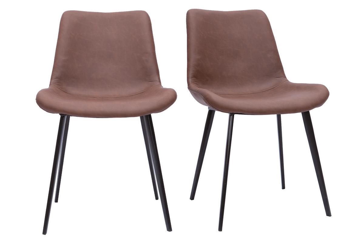 Set de 2sillas vintage marrones RIOT