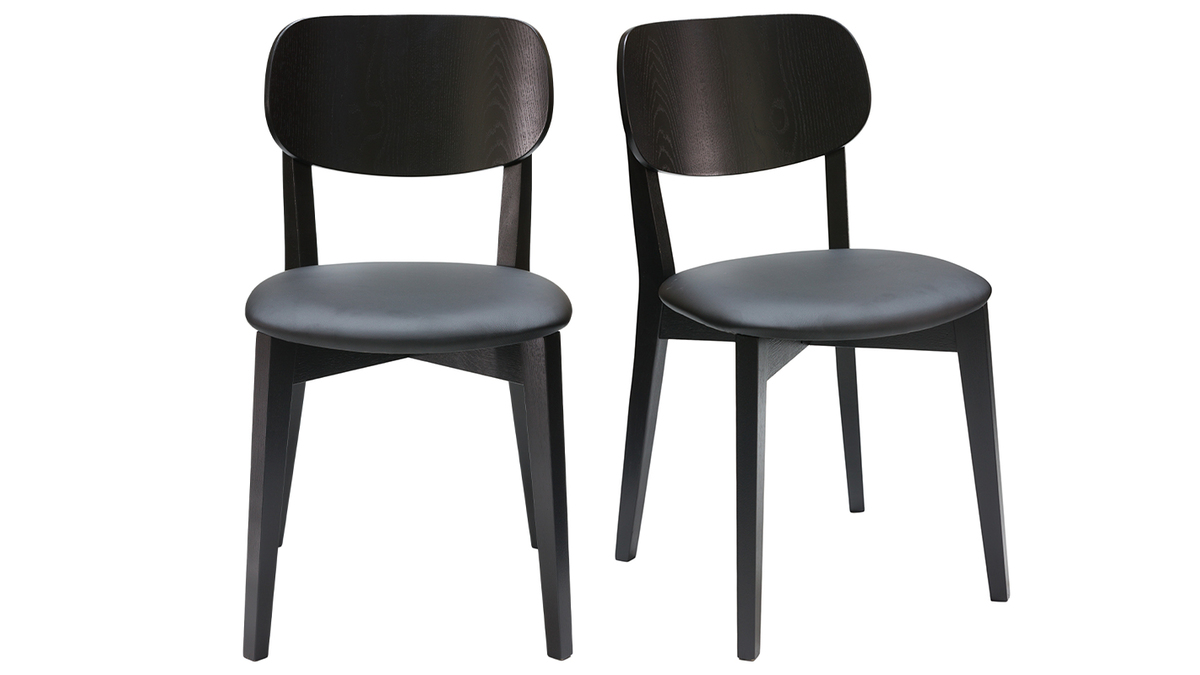 Set de 2 sillas vintage negras LUCIA