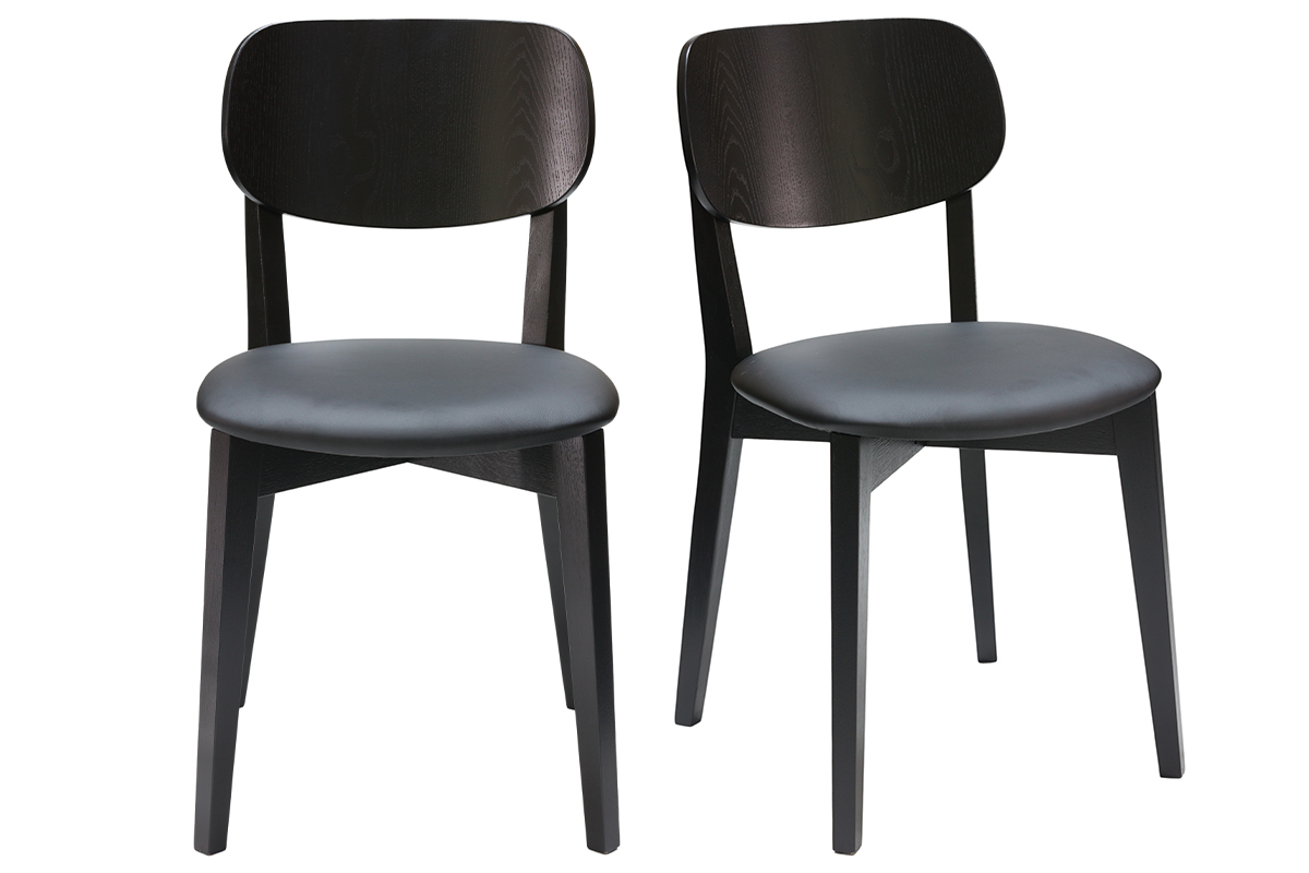 Set de 2 sillas vintage negras LUCIA
