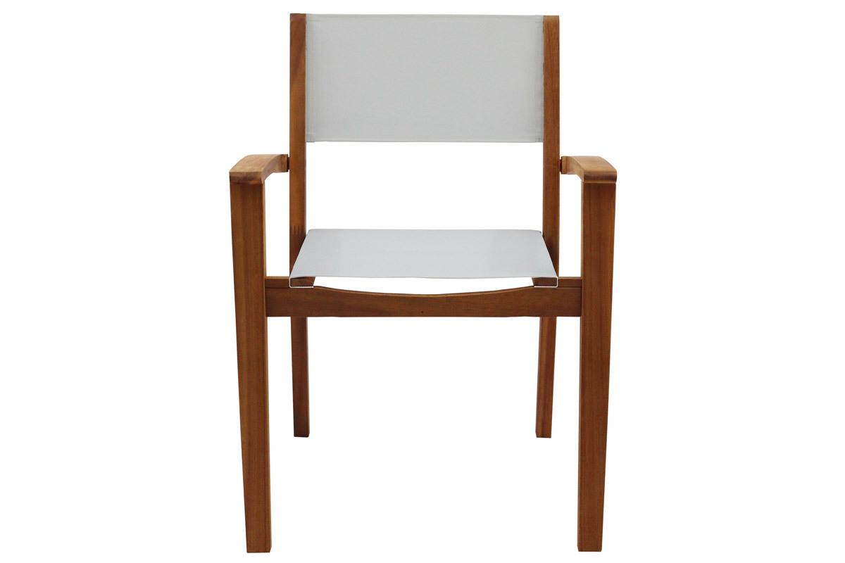 Set de 2 sillones de jardn blancos y de madera maciza ASTERA