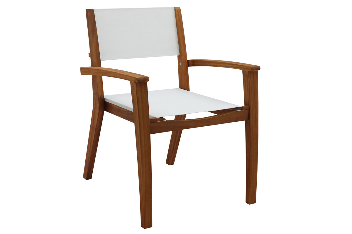 Set de 2 sillones de jardn blancos y de madera maciza ASTERA